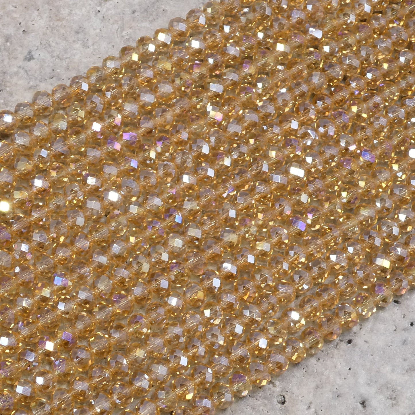 Crystal Faceted Rondelle Light Colorado Topaz AB, 2mm 4mm 6mm 8mm