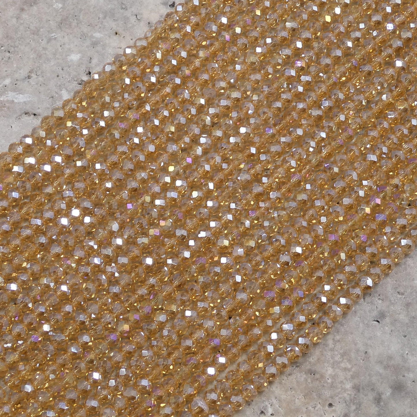 Crystal Faceted Rondelle Light Colorado Topaz AB, 2mm 4mm 6mm 8mm