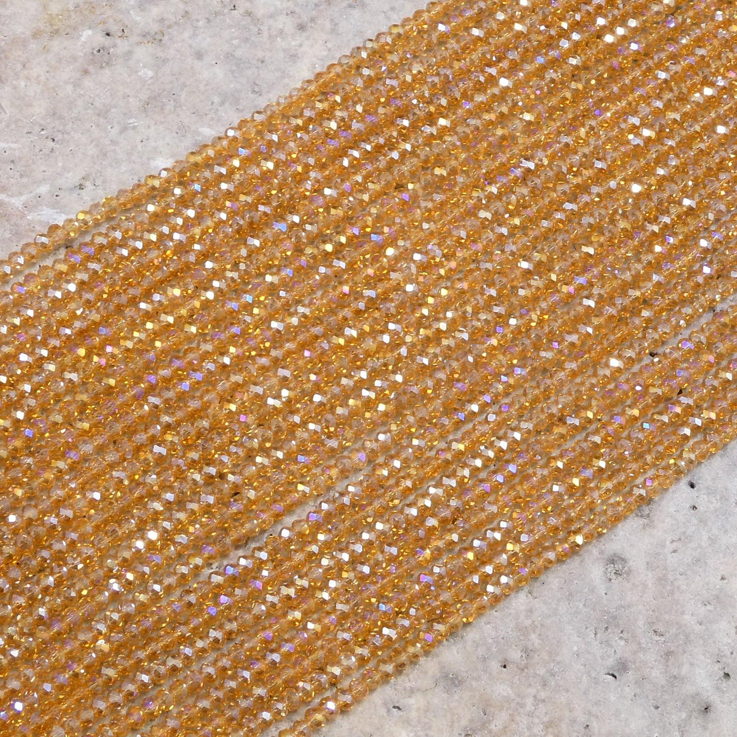 Crystal Faceted Rondelle Light Colorado Topaz AB, 2mm 4mm 6mm 8mm