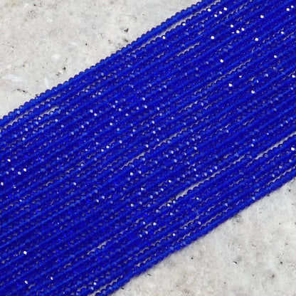 Crystal Faceted Rondelle Cobalt Blue, 2mm 4mm 6mm 8mm